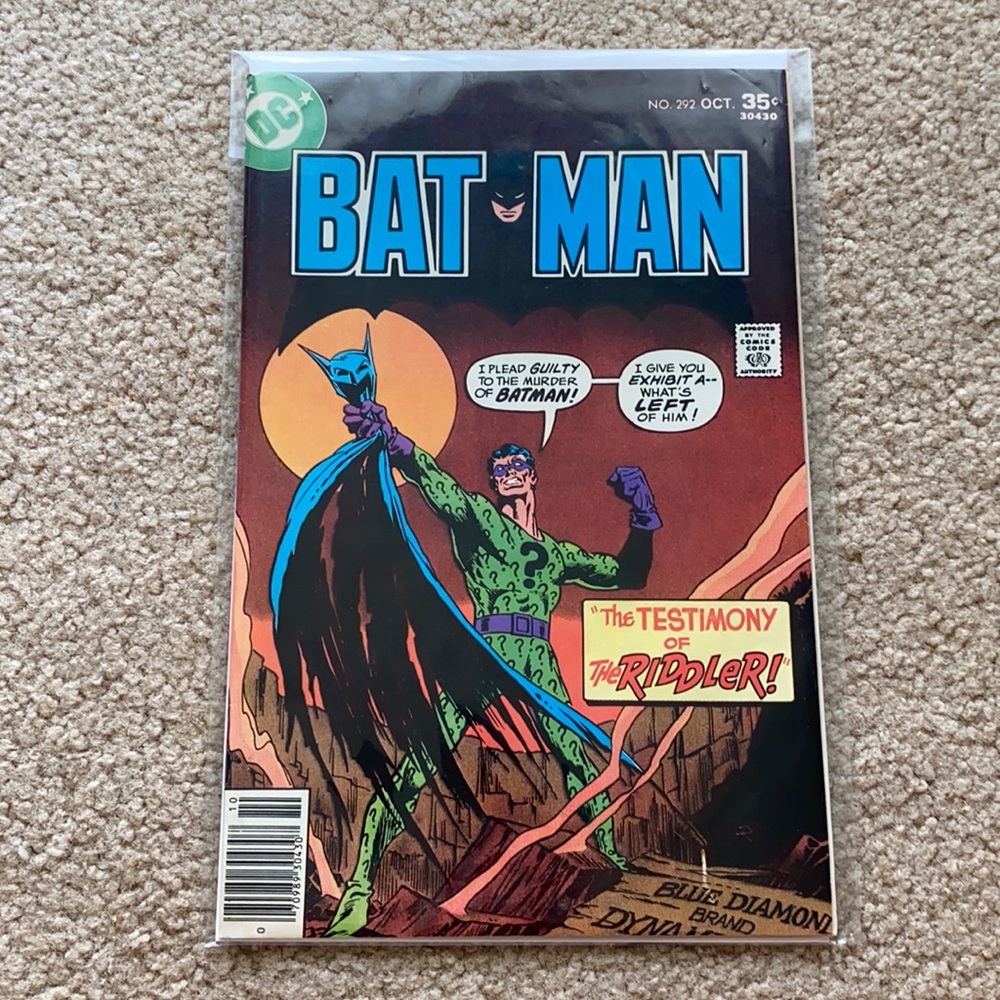DC Batman Comic The Testimony of The Riddler No. 292 Oct. 1977 Bronze Age